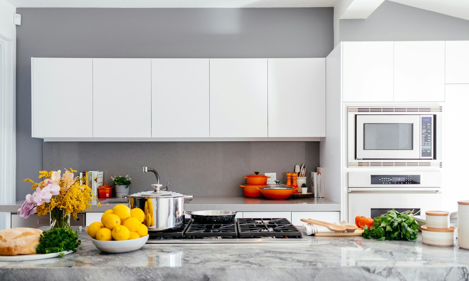 A warm, styled kitchen photographed for an interiors feature.