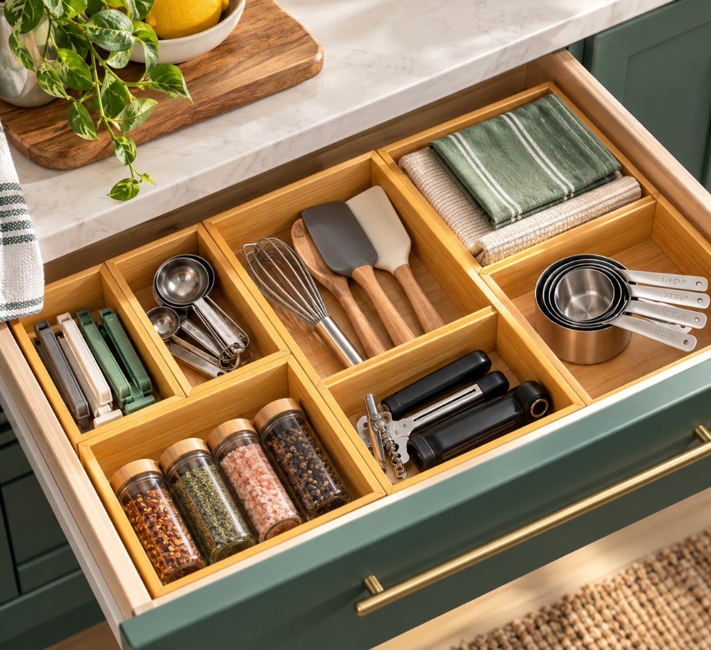 ROYAL CRAFT WOOD 5-Piece Bamboo Drawer Organizer Set, Multi-Use Storage Trays