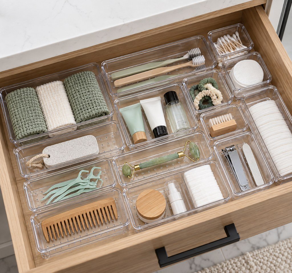 Vtopmart 25-piece clear drawer organizer set