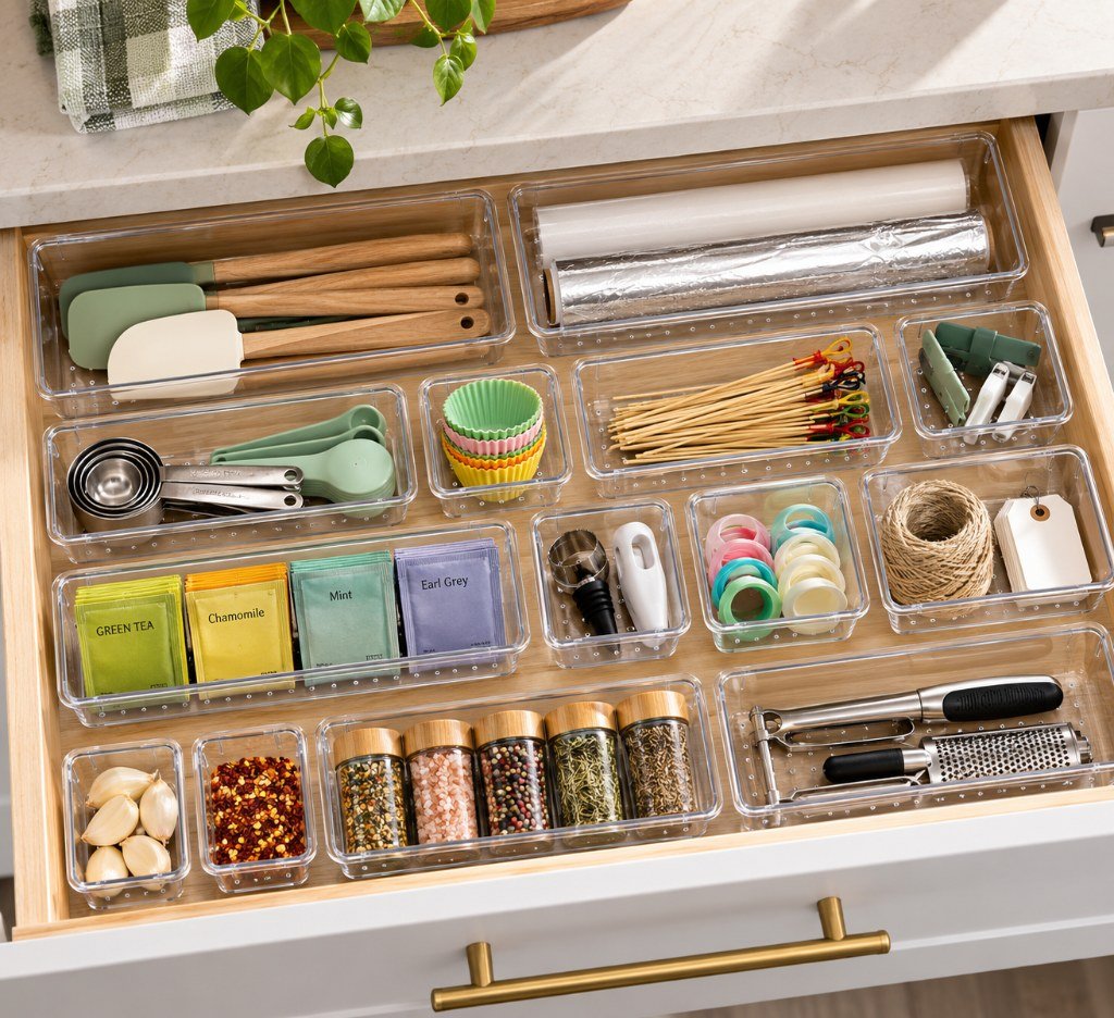 Vtopmart 25 PCS Clear Plastic Drawer Organizers Set